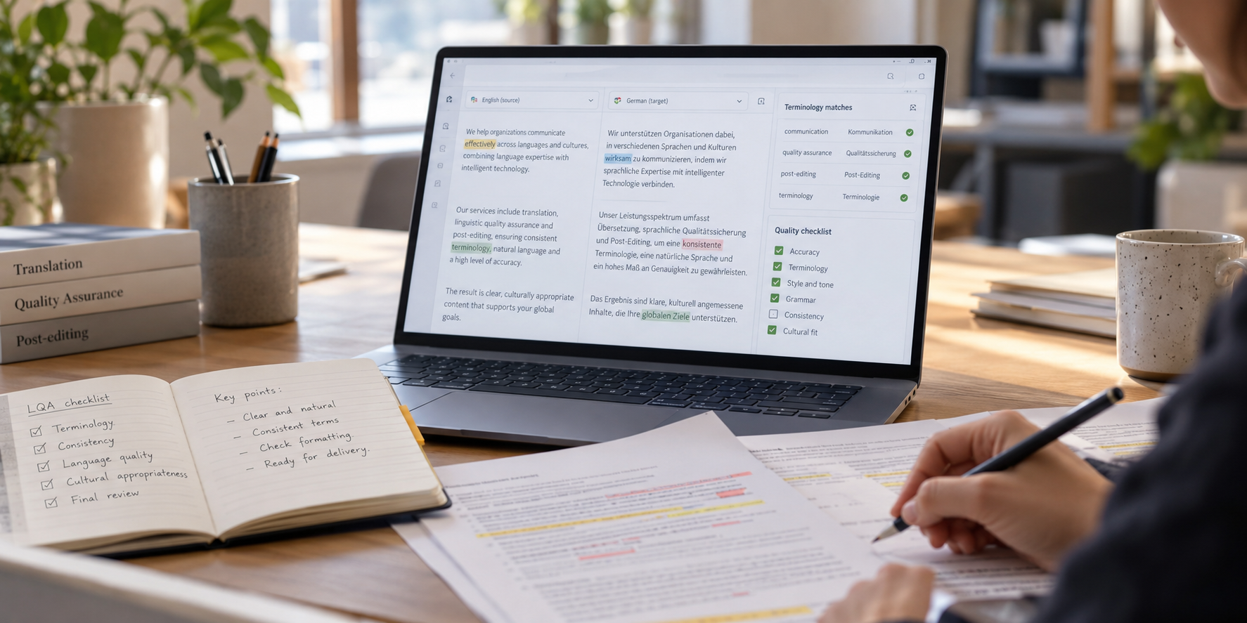 AI-supported translation and LQA workflow